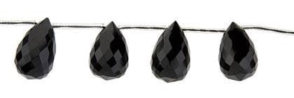 Wholesale Black Color Agate Bead Pear Drop Shape Faceted Gemstones 9-25mm - HarperCrown