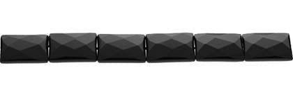 Wholesale Black Color Agate Bead Rectangle Shape Faceted Gemstones 12-25mm - HarperCrown