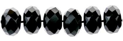 Wholesale Black Color Agate Bead Roundel Shape Faceted Gemstones 4x14mm - HarperCrown
