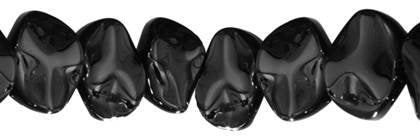 Wholesale Black Color Agate Bead Waved Coin Shape Gemstones 22mm - HarperCrown