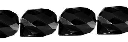 Wholesale Black Color Agate Bead Waved Ladder Shape Faceted Gemstones 18x25mm - HarperCrown
