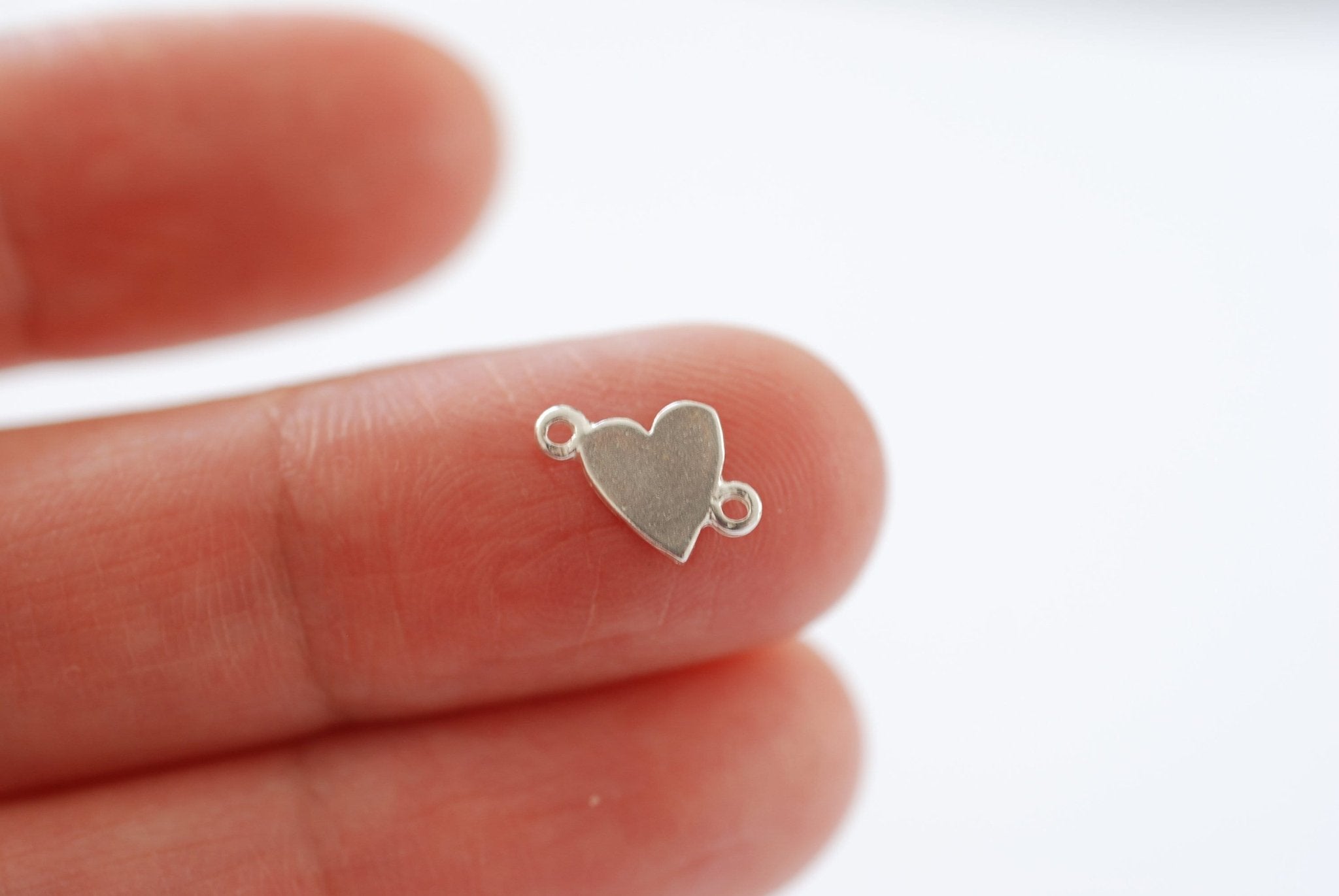 Wholesale Charms 18k Gold Heart Blank Connector l Vermeil Gold 925 Sterling Silver Heart Blank Link Connector Stamping Sideways 590 - HarperCrown