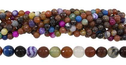 Wholesale Fire Multi Color Agate Bead Ball Marble Round Shape Gemstones 12mm - HarperCrown