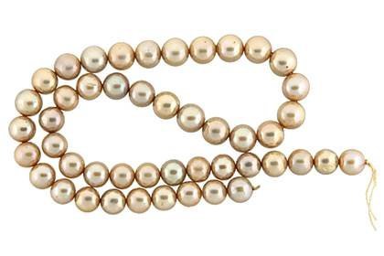Wholesale Freshwater Pearl Champagne 9-10mm Graduated Potato Pearls - HarperCrown
