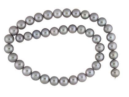 Wholesale Freshwater Pearl Grey 9.5-10.5mm Round Pearls - HarperCrown