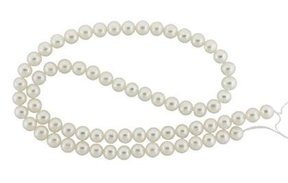 Wholesale Freshwater Pearl White 5.5-6mm Graduated Potato Pearls - HarperCrown