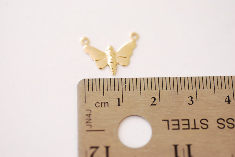 Wholesale Gold Filled Butterfly Charm | 14k GF Butterfly Connector Link Charm Pendant permanent jewelry Moth Insect Bulk Solder [GFCH2-41] - HarperCrown