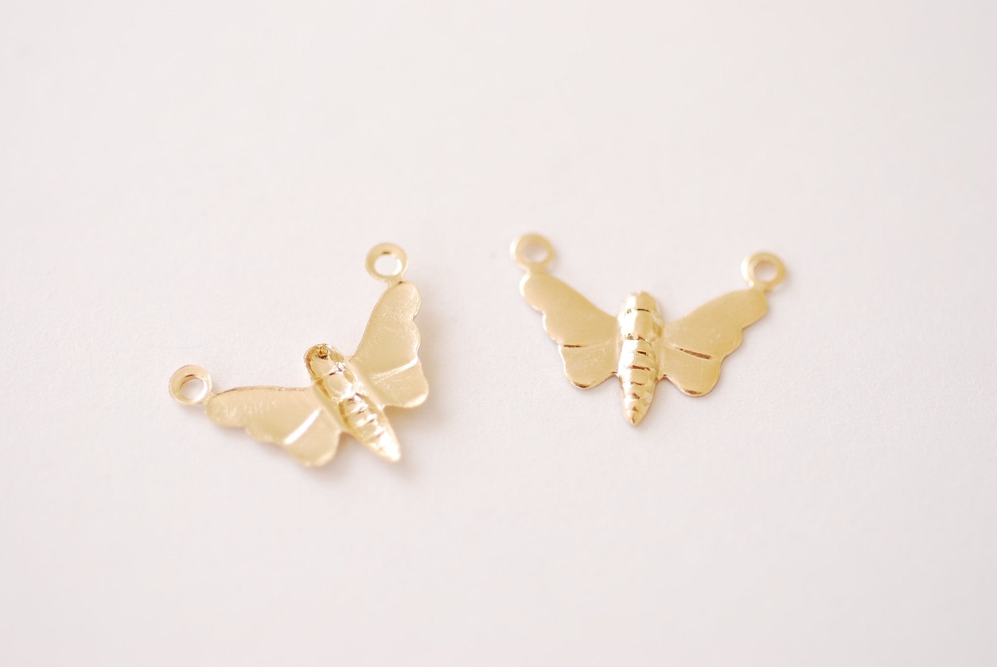 Wholesale Gold Filled Butterfly Charm | 14k GF Butterfly Connector Link Charm Pendant permanent jewelry Moth Insect Bulk Solder [GFCH2-41] - HarperCrown