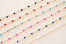 Wholesale Gold Filled Enamel Chain l Sterling Silver Enamel Color Unfinished Chain Permanent Jewelry - HarperCrown