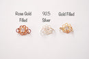 Wholesale Gold Filled Flower CZ Connector Charm l Gold Filled Sterling Silver Rose Gold Filled Flower Charm l Permanent Jewelry - HarperCrown