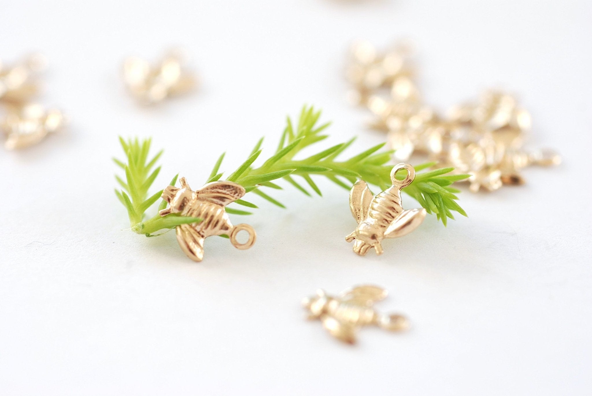 Wholesale Gold Filled Sterling Silver Bee Charm l Permanent Jewelry Bee Insect Drop Charm l Animal Insect Bug Charm - HarperCrown
