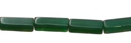 Wholesale Green Jade Color Agate Bead Rectangle Square Shape Gemstones 4x13mm - HarperCrown