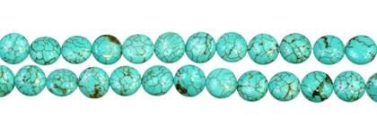 Wholesale Light Blue Turquoise Color Bead Coin Shape Gemstones 10mm - HarperCrown