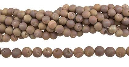 Wholesale Peach Druzy Agate Bead Ball Round Shape Gemstones 14mm - HarperCrown