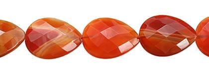 Wholesale Red Agate Natural Color Pear Drop Shape Faceted Gemstones 18-30mm - HarperCrown