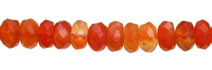 Wholesale Red Agate Natural Color Roundel Shape Faceted Gemstones 4-14mm - HarperCrown