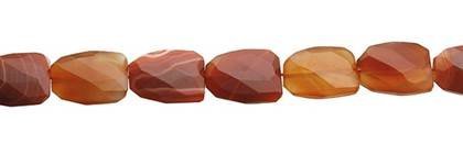 Wholesale Red Agate Natural Color Wave Ladder Shape Faceted Gemstones 25-30mm - HarperCrown