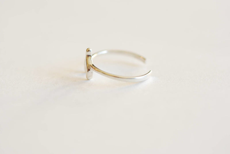 Wishbone Ring- 925 Sterling Silver Wishbone Connector, Adjustable Ring, Minimalist Ring, Good Luck Ring, Simple Everyday ring, Stacking Ring - HarperCrown