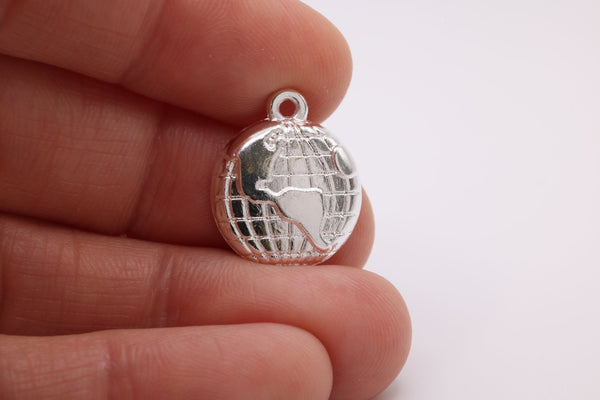 World Globe Charm, 925 Sterling Silver, 620 - HarperCrown